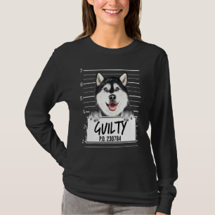 Camiseta Alaskan Malamute Mugshot Guilty Dog
