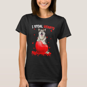 Camiseta Alaskan Malamute Perro Roba Corazones Cute San Val