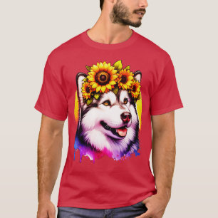Camiseta Alaskan Malamute Usando Un Torrente De La Corona D