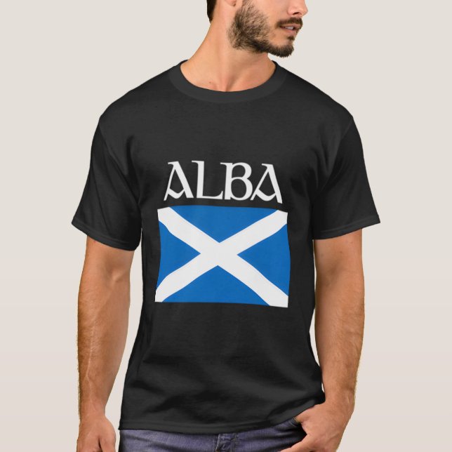 Camiseta Alba Bandera Escocia Leine Gráfico Gaélico escocés (Anverso)