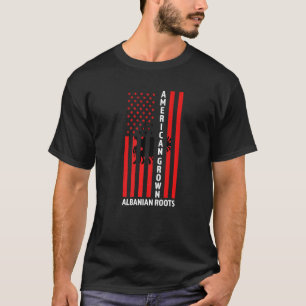 Camiseta Albanés adulto estadounidense crece raíces Albania