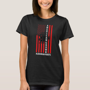 Camiseta Albanés adulto estadounidense crece raíces Albania