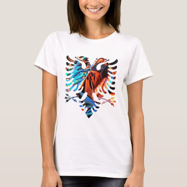 Camiseta albanesa de color metálico para mujeres (Anverso)