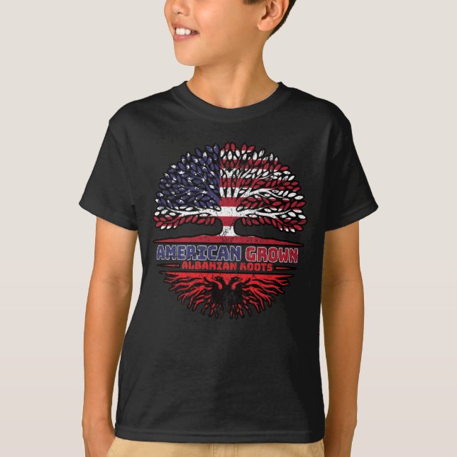 Camiseta Albania albanesa Estados Unidos de América Estados (Anverso)