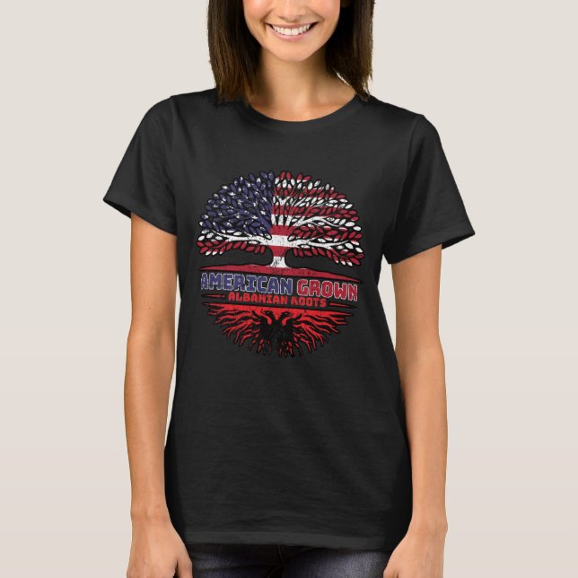 Camiseta Albania albanesa Estados Unidos de América Estados (Anverso)
