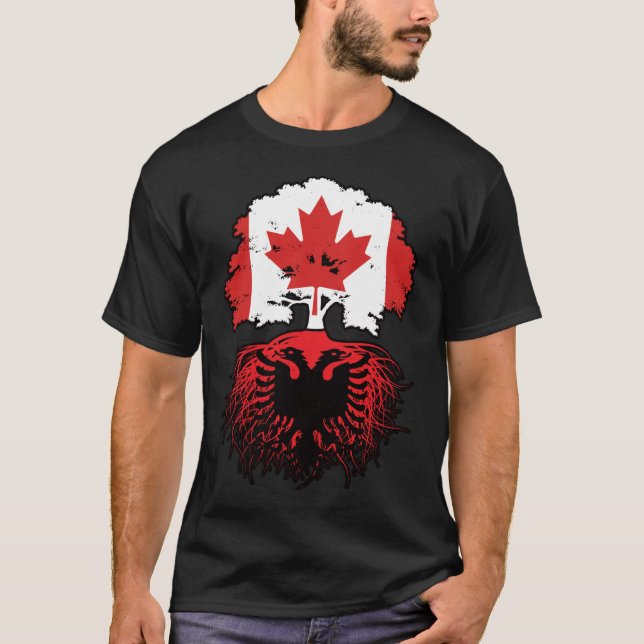 Camiseta Albania Bandera de raíces de árboles de Canadá de  (Anverso)