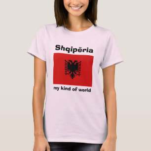 Camiseta Albania Bandera + Mapa + Texto