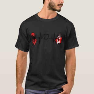 Camiseta Albania Canadá latido de corazón Bandera canadiens