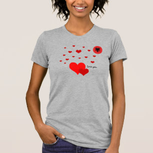 Camiseta Albania, Corazones y moda de la bandera albanesa