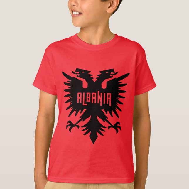 Camiseta Albania Country Flag and Fan Design (Anverso)