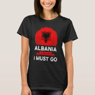Camiseta Albania dice que debo ir con la bandera albanesa H