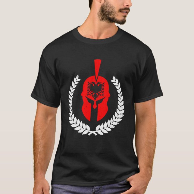 Camiseta Albania Eagle Flag Kosovo Shqiptar illyrian helmet (Anverso)