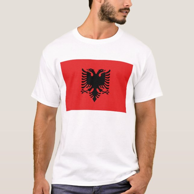 Camiseta Albania Flag T-Shirt, Patriotic T-Shirts, (Anverso)