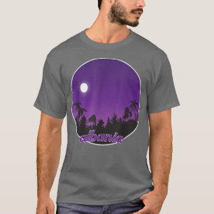 Camiseta albania por la noche con palmas