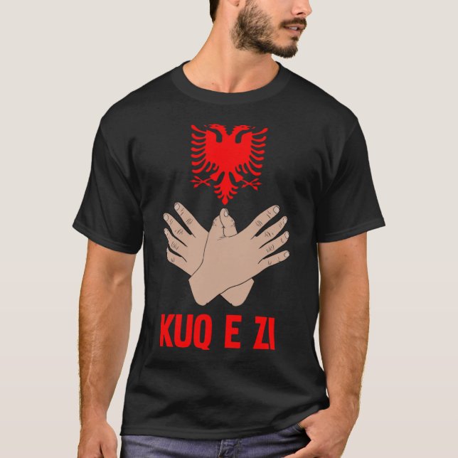 Camiseta Albania Rótulo De Mano De Águila Para Albaneses Y  (Anverso)