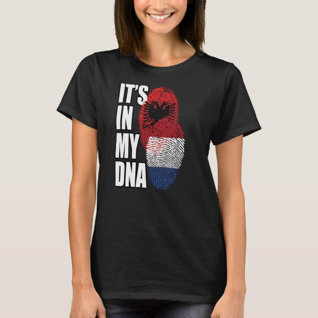 Camiseta Albania Y Los Países Bajos Mezclan El Patrimonio D (Anverso)