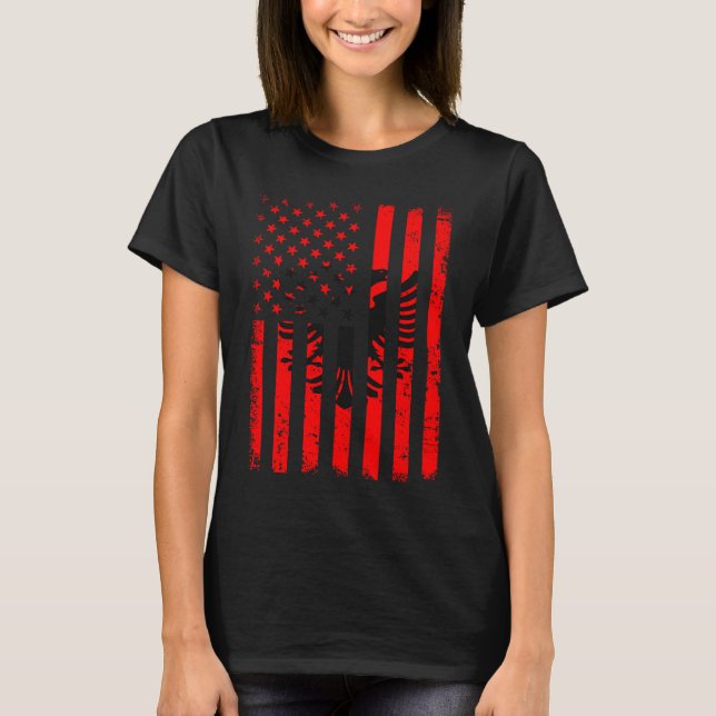 Camiseta Albanian American Flag Albania America Pride Herit (Anverso)