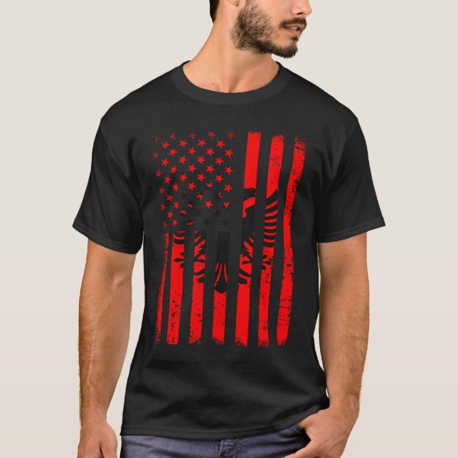 Camiseta Albanian American Flag Albania America Pride Herit (Anverso)
