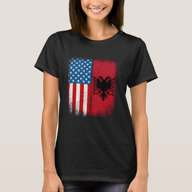 Camiseta Albanian American Flag Albania Flamuri Shqiptar Sh (Anverso)