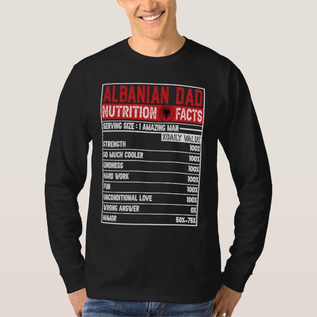 Camiseta Albanian Dad   Dad Hero Nutritional Father's Day (Anverso)