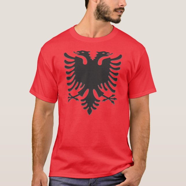 Camiseta Albanian Eagle Black Steel (Anverso)