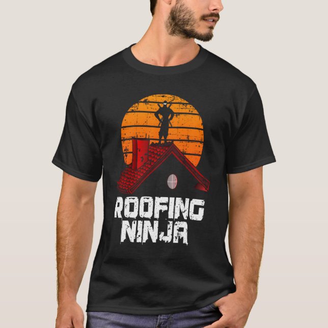 Camiseta Albañil de Techos Ninja Contratista (Anverso)