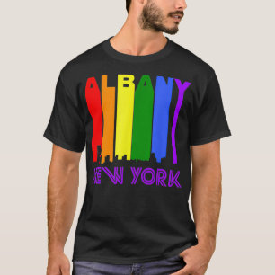 Camiseta Albany New York LGBTQ Gay Pride Rainbow Skyline 