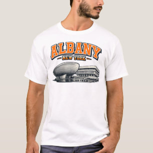 Camiseta Albany, NY The Egg Diseño Retro Colegial