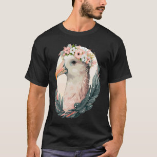 Camiseta Albatross Bird Flower Crown Floral Floral Tropical
