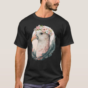 Camiseta Albatross Bird Flower Crown Floral Floral Tropical