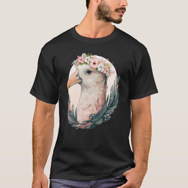 Camiseta Albatross Bird Flower Crown Floral Floral Tropical (Anverso)