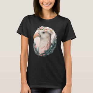Camiseta Albatross Bird Flower Crown Floral Floral Tropical