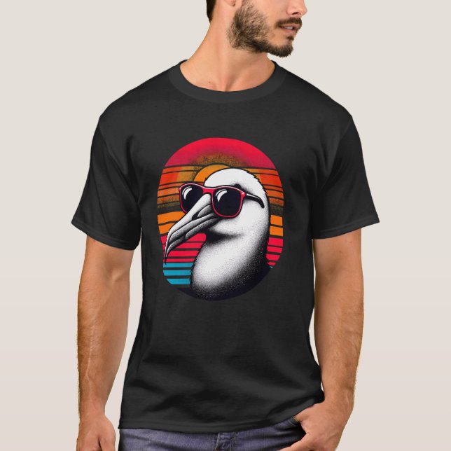 Camiseta Albatross Bird Gafas de sol Estilo Retro Sunset Vi (Anverso)