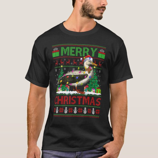 Camiseta Albatross Bird   Xmas Lights Ugly Albatross Christ (Anverso)