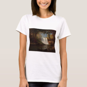 Camiseta Albert Bierstadt Pintando la cascada del bosque De