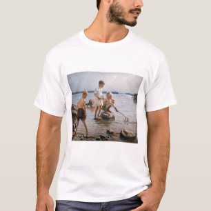 Camiseta Albert Edelfelt - Niños jugando en la costa
