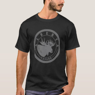 Camiseta Alberta Canadá Alce Vintage Senderismo Camping Nat
