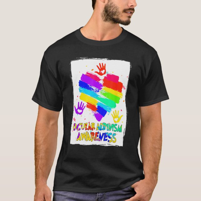 Camiseta Albinismo ocular Conciencia con arcoiris 2 (Anverso)