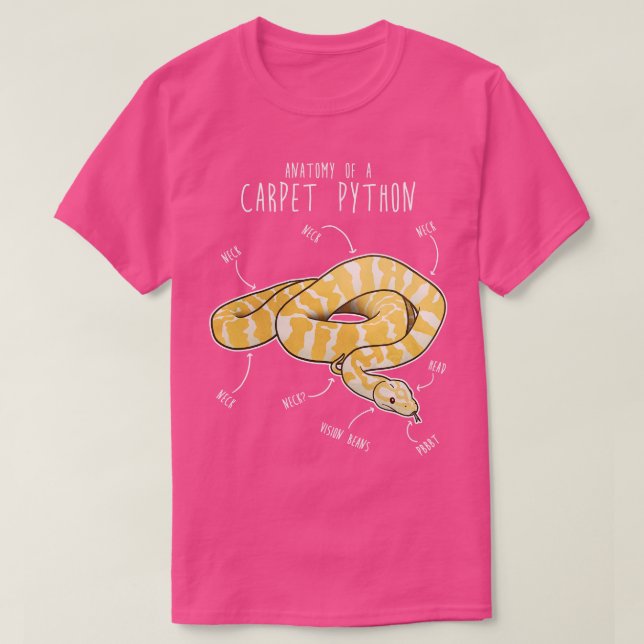 Camiseta Albino Darwin mascota Python Snake Anatomía (Diseño del anverso)