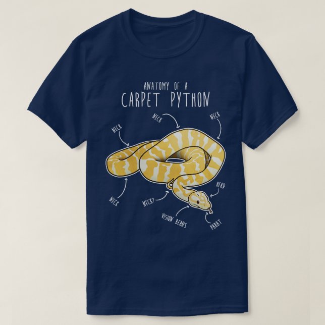 Camiseta Albino Darwin mascota Python Snake Anatomía (Diseño del anverso)