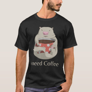 Camiseta Albino Marmot Necesito Café Gracioso Café Lover Gr