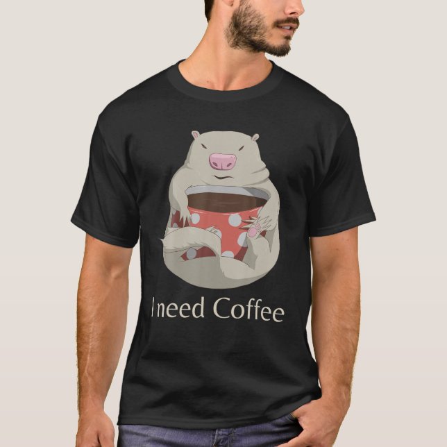 Camiseta Albino Marmot Necesito Café Gracioso Café Lover Gr (Anverso)