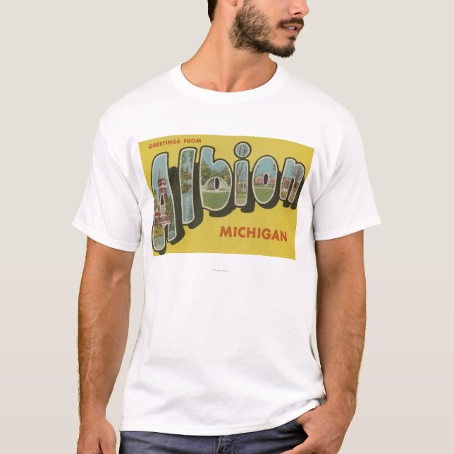 Camiseta Albion, Michigan - escenas grandes de la letra (Anverso)