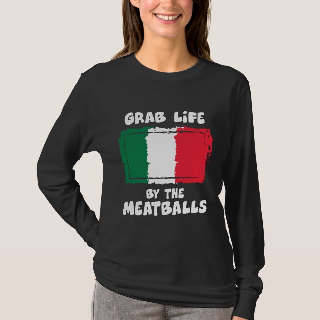 Camiseta Albóndiga italiana divertida Italia Flag1 de la (Anverso)
