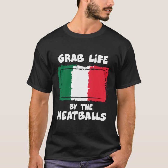Camiseta Albóndiga italiana divertida Italia Flag1 de la (Anverso)