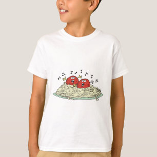 Camiseta albóndigas cantando en espaguetis