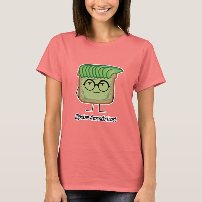 Camiseta Albornoces de aguacate con hipster y pelo gris (Anverso)