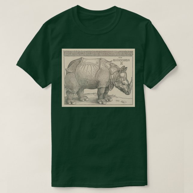 Camiseta Albrecht Durer Rhinoceros 3 (Diseño del anverso)