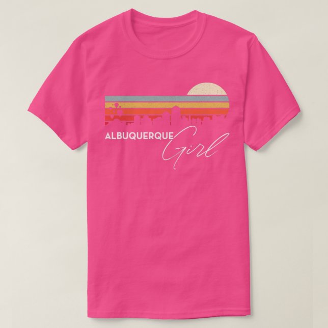 Camiseta Albuquerque Chica Retro Sunset City Skyline Souven (Diseño del anverso)