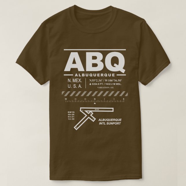 Camiseta Albuquerque International Sunport ABQ T-Shirt (Diseño del anverso)